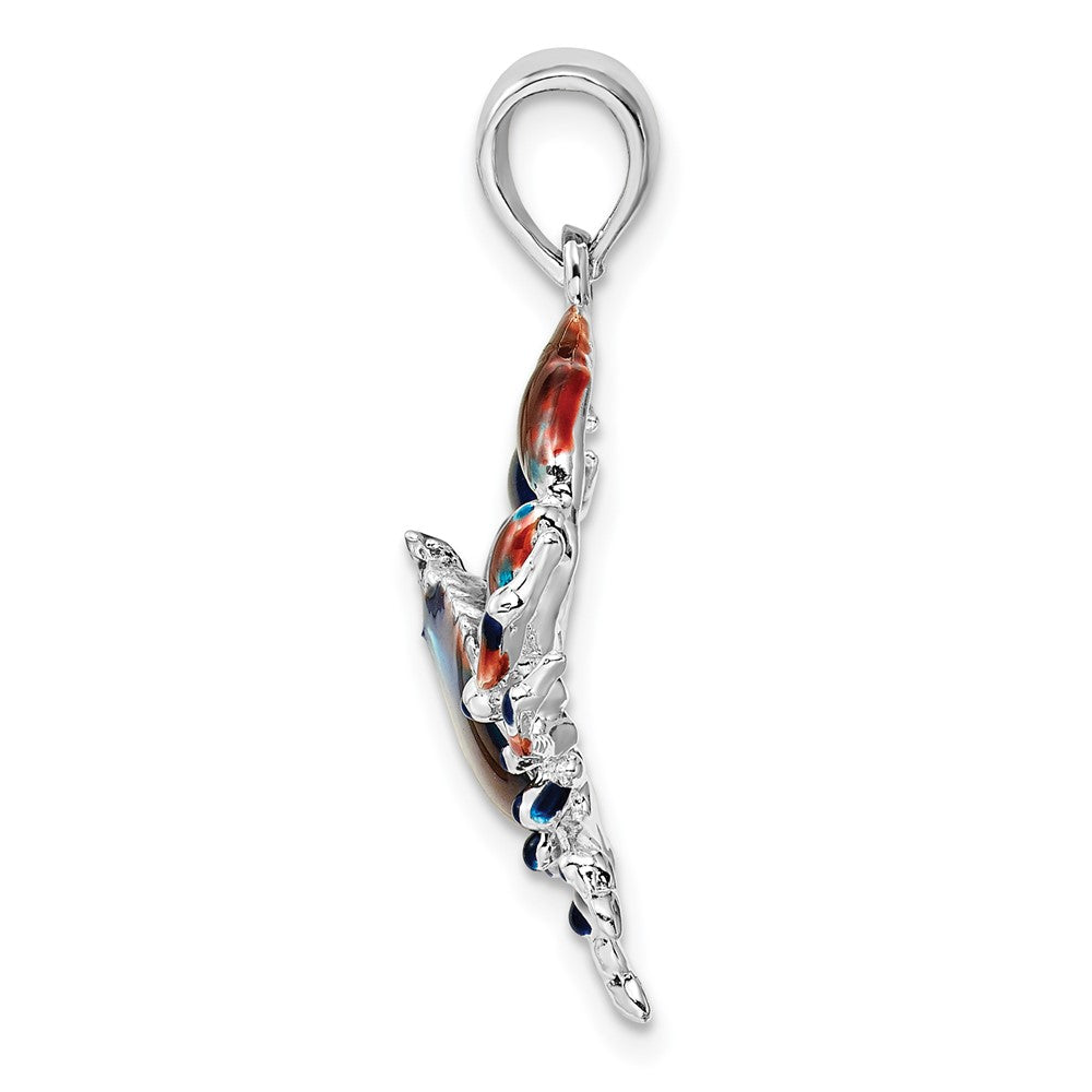 FJC Finejewelers 925 Sterling Silver d Polished Enameled Blue Stone Crab Charm 28 x 21 mm