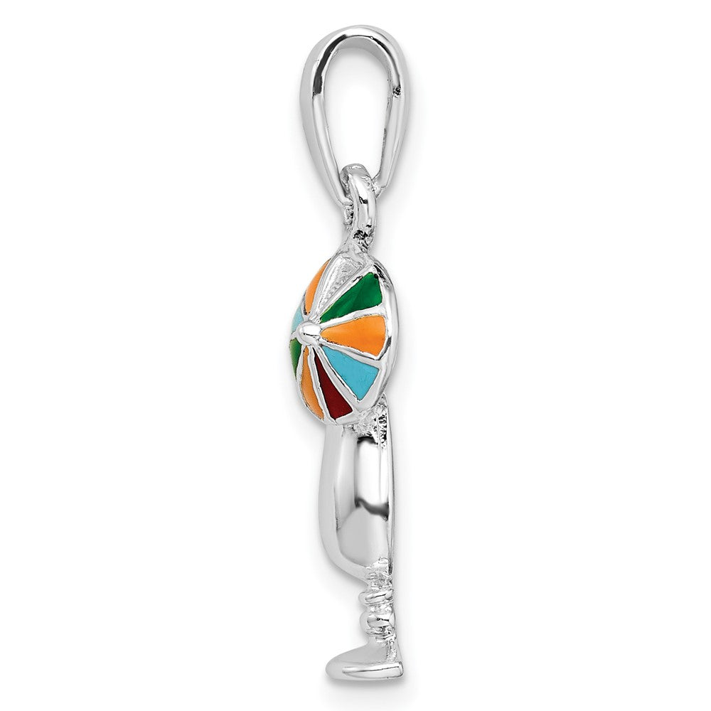 FJC Finejewelers 925 Sterling Silver d Polished Enameled Tropical Drink Charm 26 x 11 mm