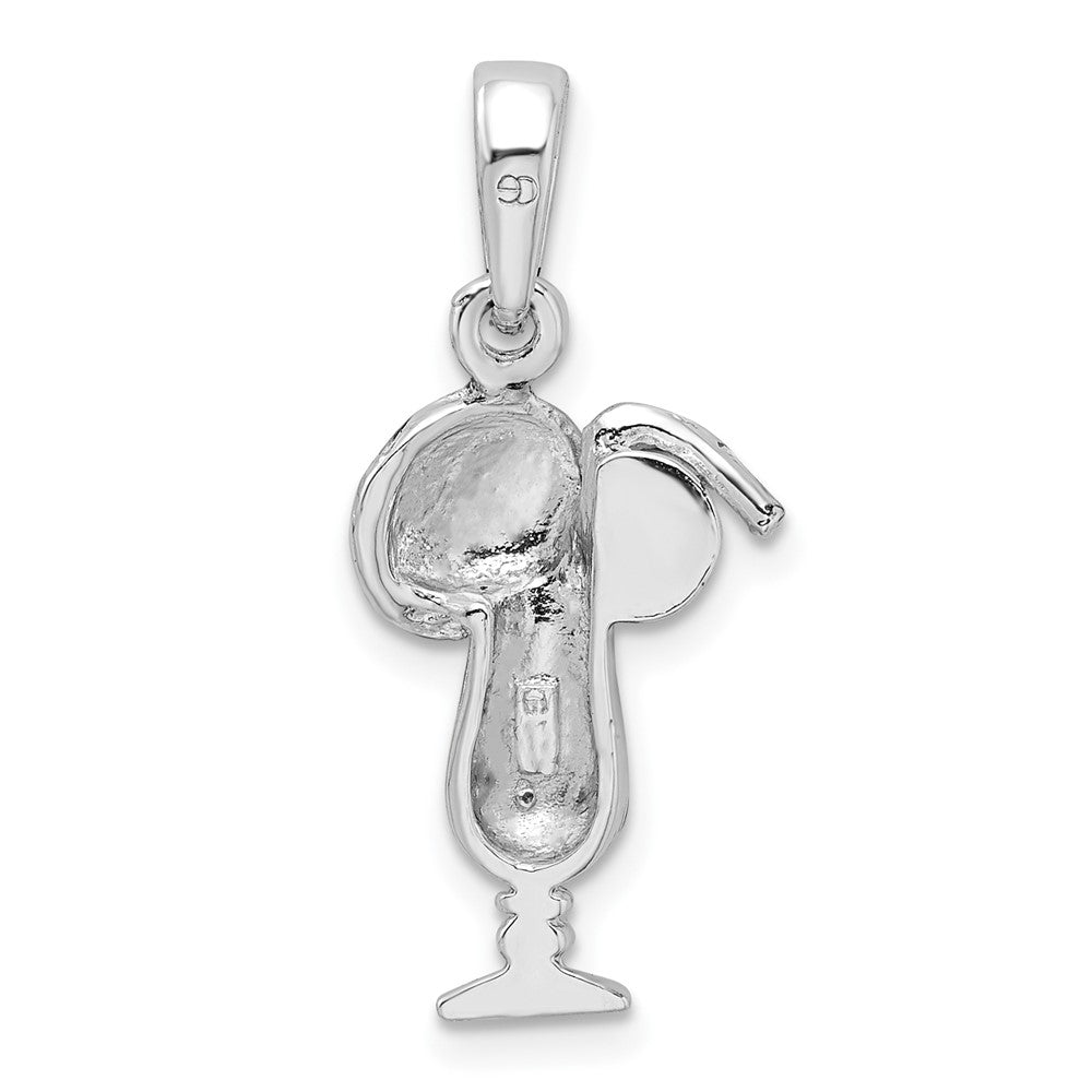 FJC Finejewelers 925 Sterling Silver d Polished Enameled Tropical Drink Charm 26 x 11 mm