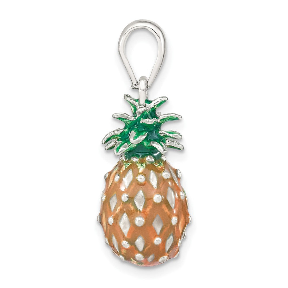 FJC Finejewelers 925 Sterling Silver d Polished 3D Enameled Pineapple Charm 27 x 10 mm