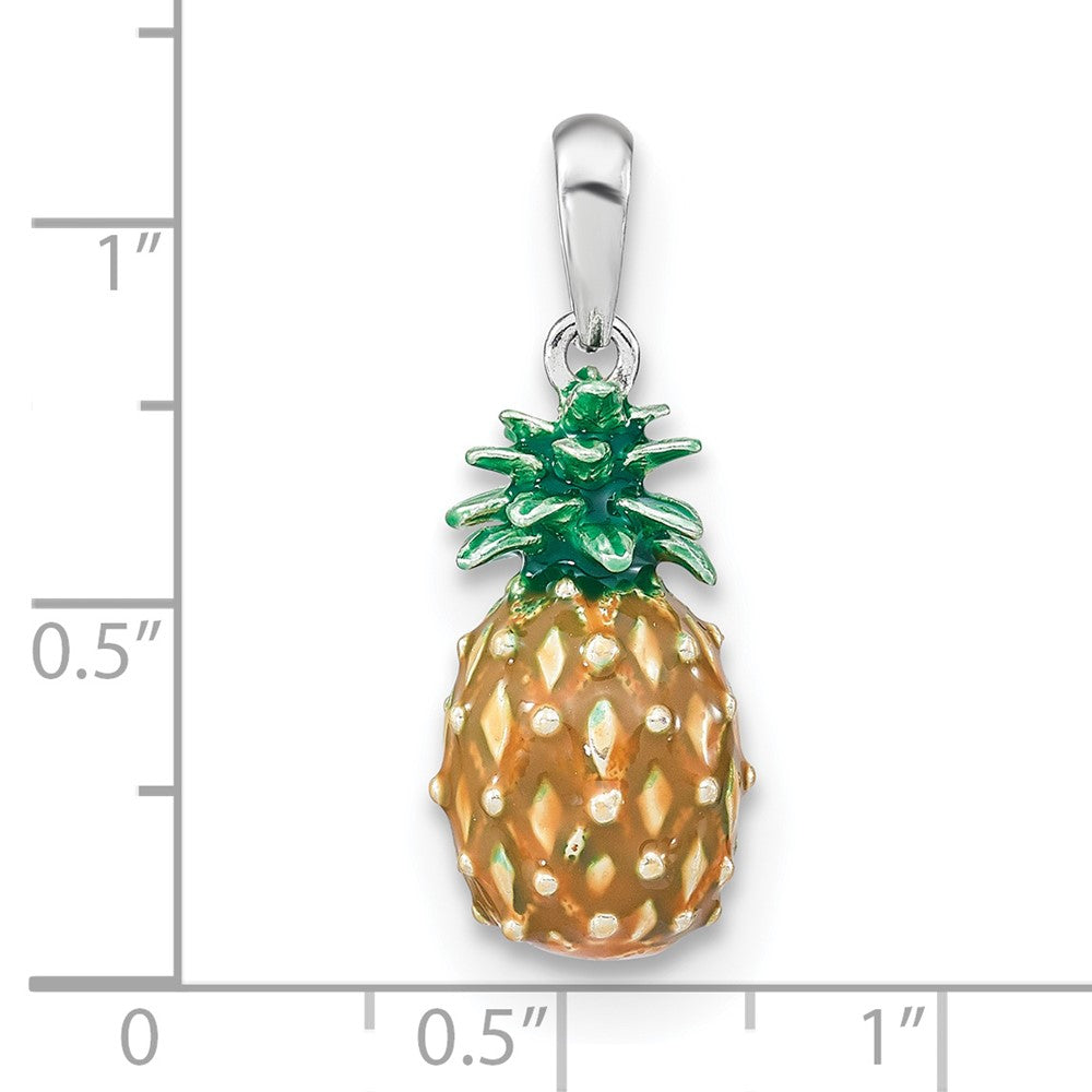 FJC Finejewelers 925 Sterling Silver d Polished 3D Enameled Pineapple Charm 27 x 10 mm