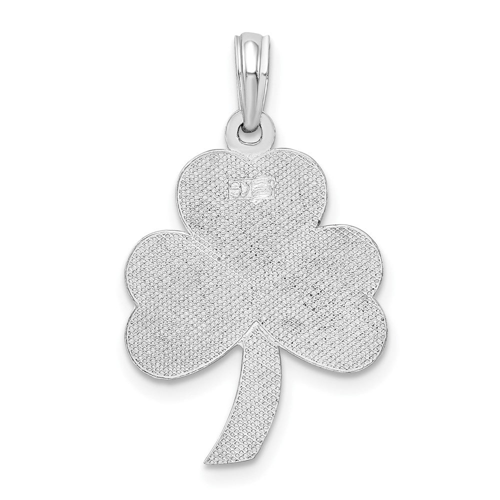 FJC Finejewelers 925 Sterling Silver Rhodium Plated Polished Enameled Shamrock Charm 15 mm
