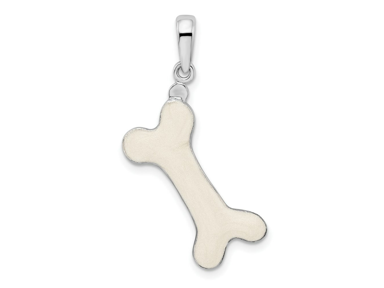 FJC Finejewelers 925 Sterling Silver Rhodium Plated Polished 3D Enameled Dog Bone Charm 9 mm