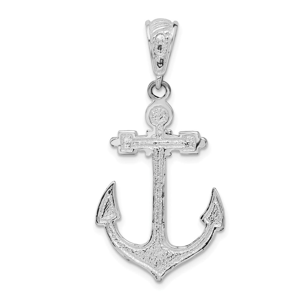 FJC Finejewelers 925 Sterling Silver Rhodium Plated Polished Enameled Anchor Charm 41 x 20 mm