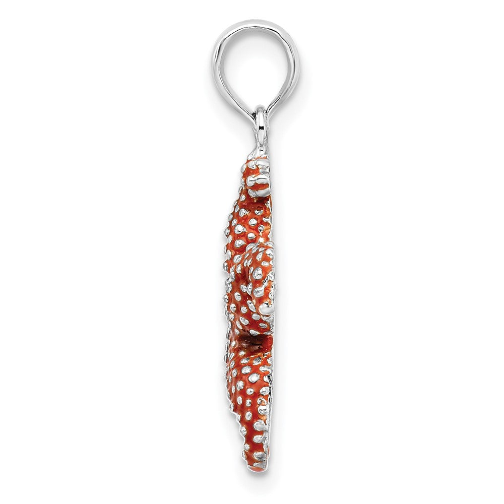 FJC Finejewelers 925 Sterling Silver Rhodium Plated Enameled Orange Starfish Charm 25 x 17 mm