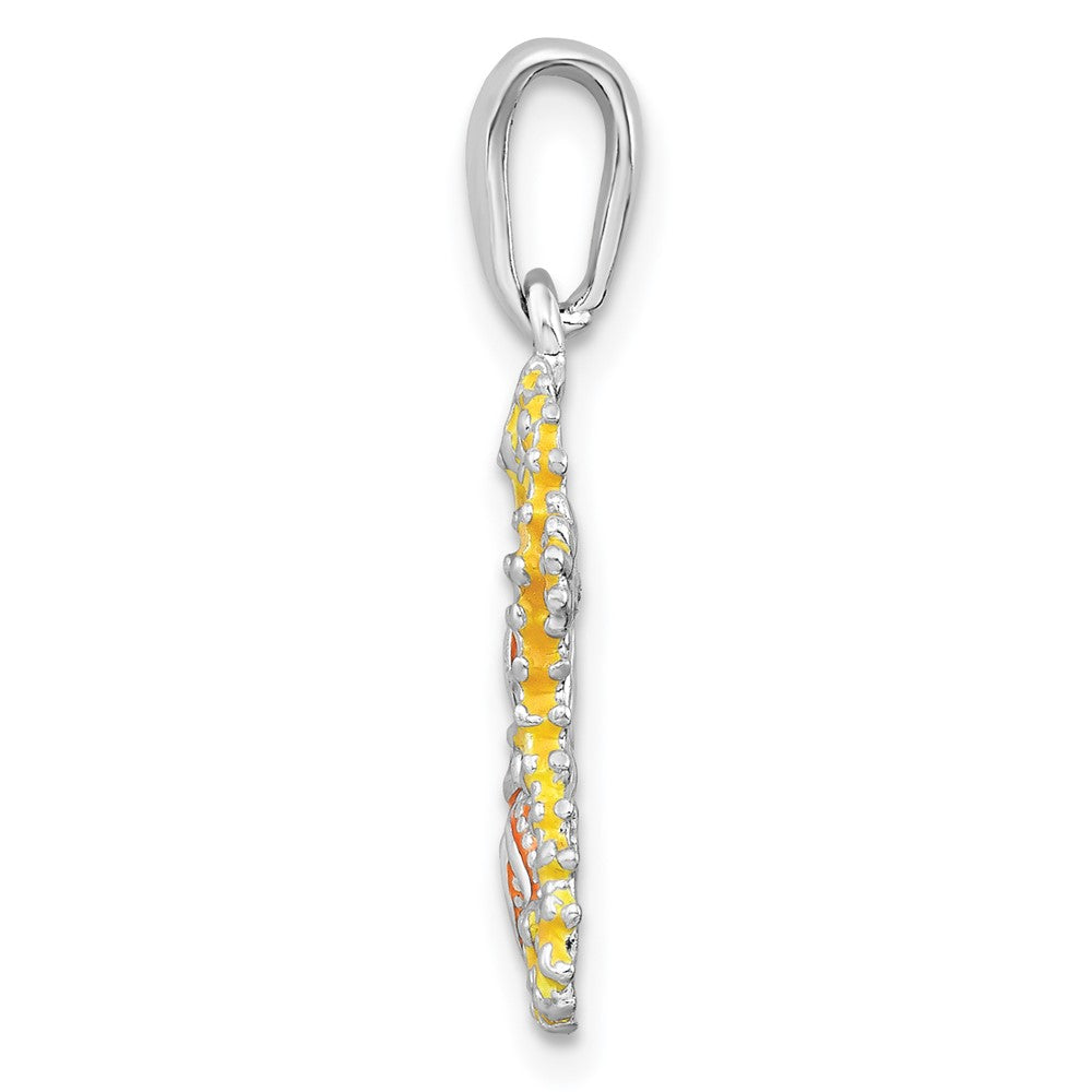 FJC Finejewelers 925 Sterling Silver Rhodium Plated Enameled Starfish/Seahorse Charm 24 x 13 mm