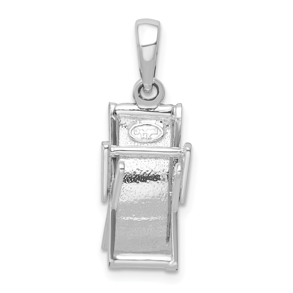 FJC Finejewelers 925 Sterling Silver Rhodium Plated 3D Moveable Enamel Beach Chair Charm 24 x 8 mm