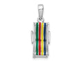 FJC Finejewelers 925 Sterling Silver Rhodium Plated 3D Moveable Enamel Beach Chair Charm 24 x 8 mm