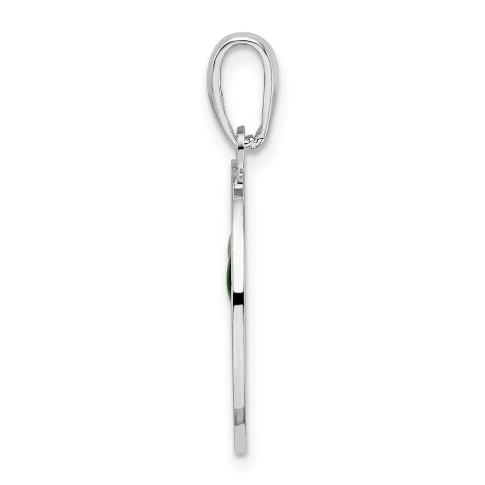 FJC Finejewelers 925 Sterling Silver Rhodium Plated Enamel Traverse City MI with Cherry Charm 26 x 18 mm