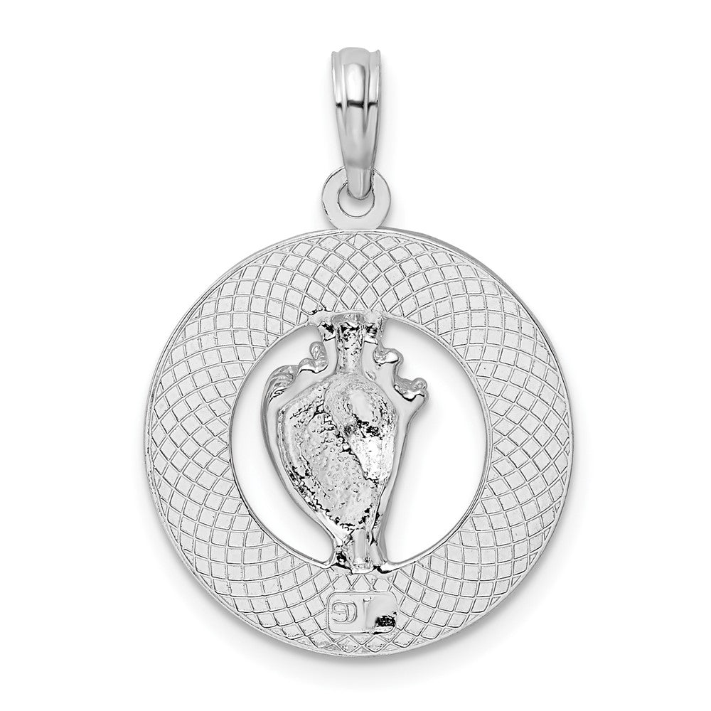 FJC Finejewelers 925 Sterling Silver Rhodium Plated Enameled Turks Caicos with Shell Charm 25 x 18 mm