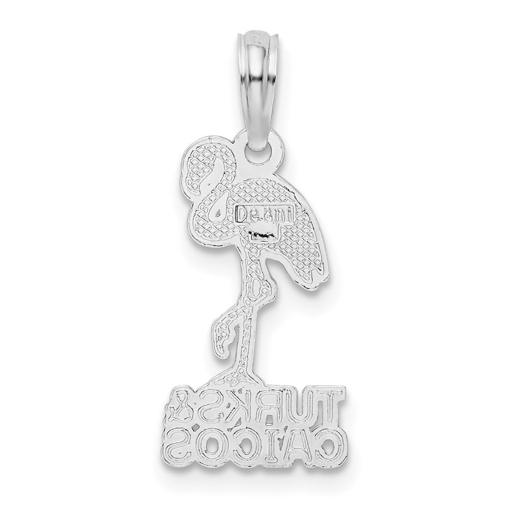 FJC Finejewelers 925 Sterling Silver Rhodium Plated Enamel Turks Caicos with Flamingo Charm 22 x 8 mm
