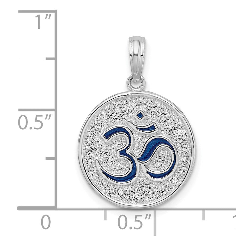 FJC Finejewelers 925 Sterling Silver Rhodium Plated Reversible Enameled Ohm/Lotus Charm 22 x 15 mm