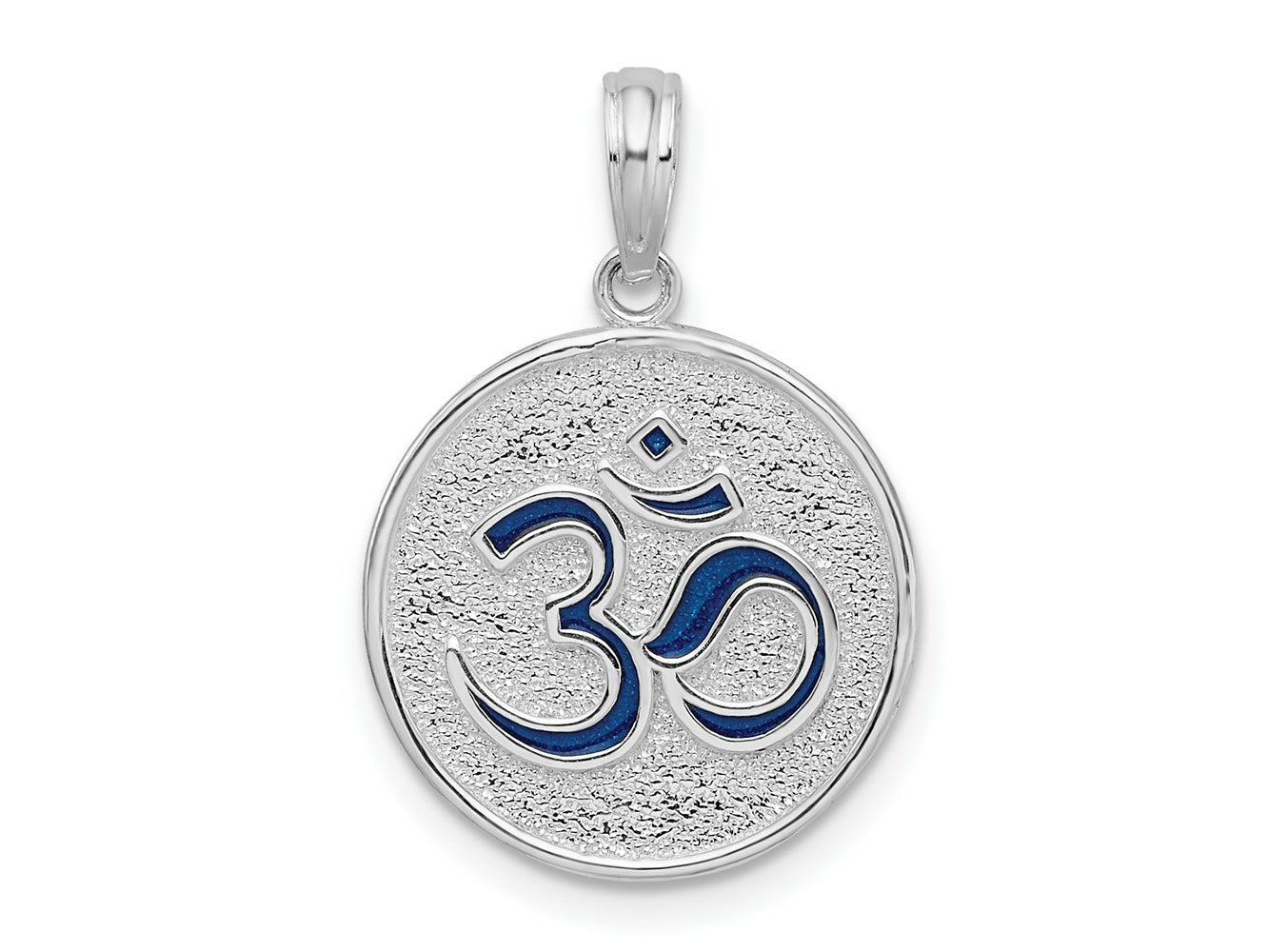 FJC Finejewelers 925 Sterling Silver Rhodium Plated Reversible Enameled Ohm/Lotus Charm 22 x 15 mm