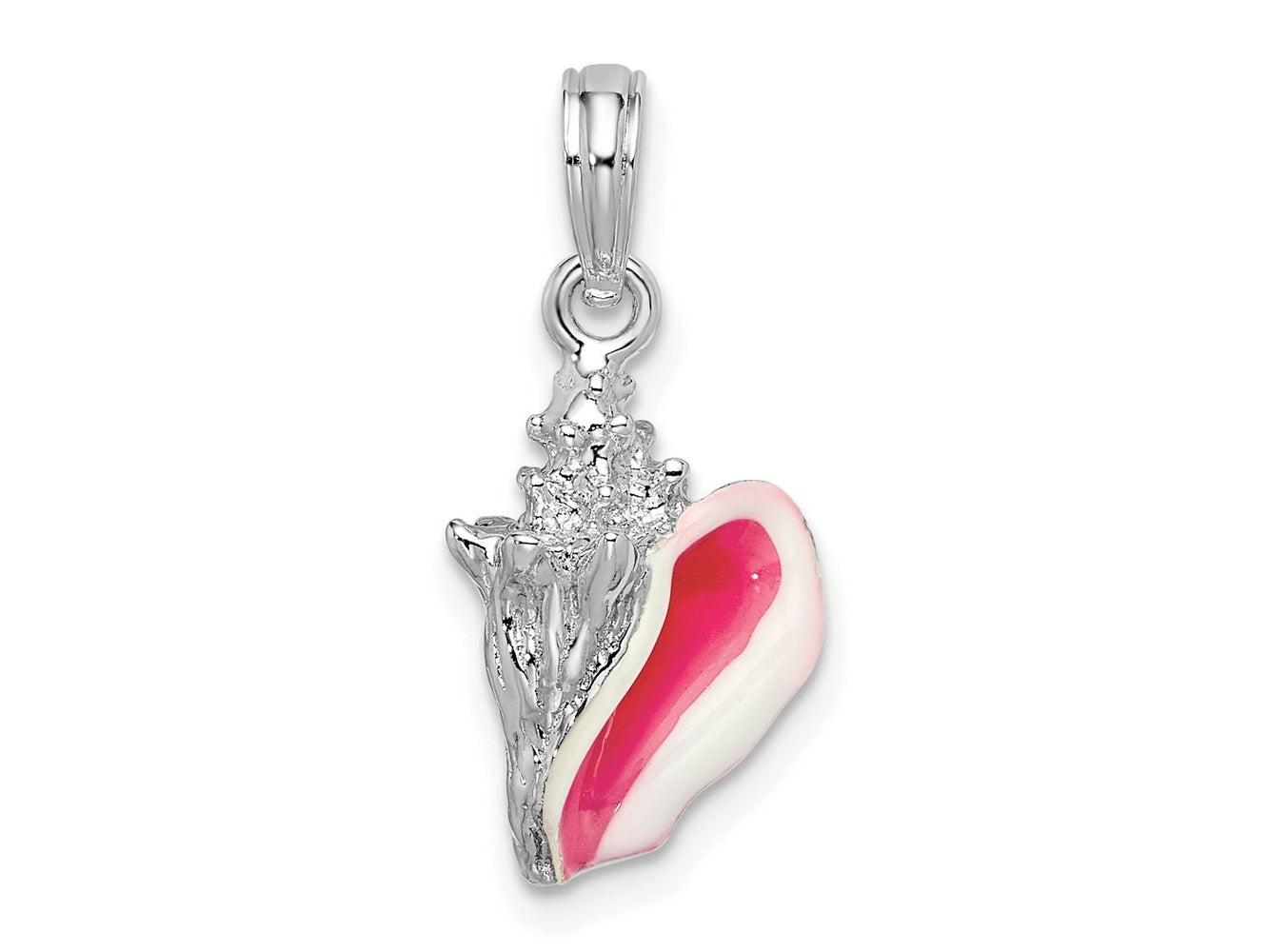 FJC Finejewelers 925 Sterling Silver Rhodium Plated Enameled Small Conch Shell Charm 21 x 9 mm