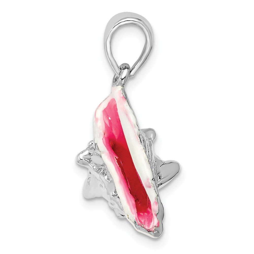 FJC Finejewelers 925 Sterling Silver Rhodium Plated Enameled Medium Conch Shell Charm 24 x 15 mm