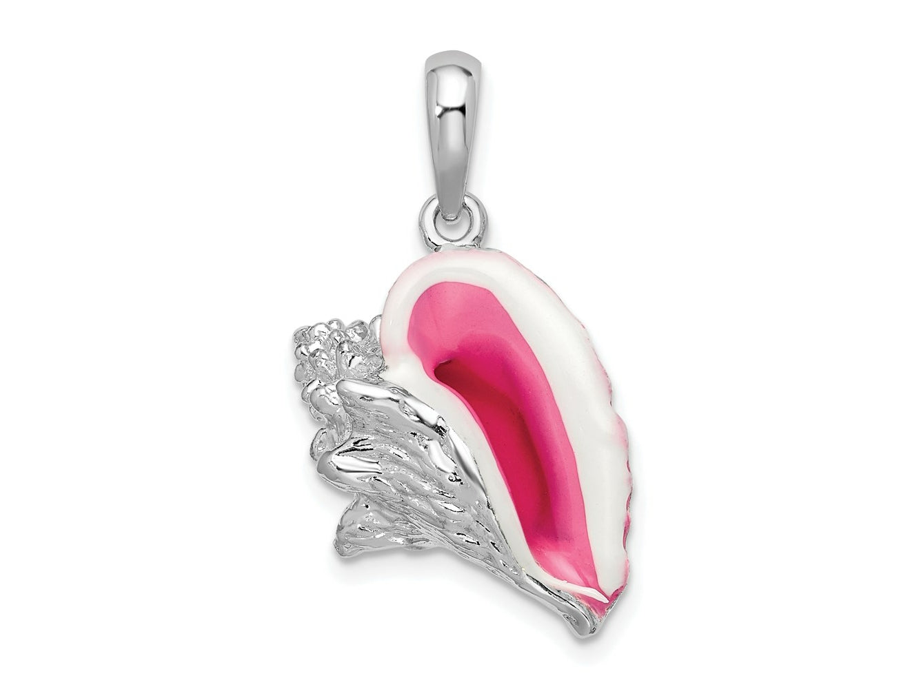 FJC Finejewelers 925 Sterling Silver Rhodium Plated Enameled Large Conch Shell Charm 27 x 15 mm