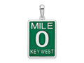 FJC Finejewelers 925 Sterling Silver Rhodium Plated Enameled Large Key West Mile 0 Charm 29 x 15 mm