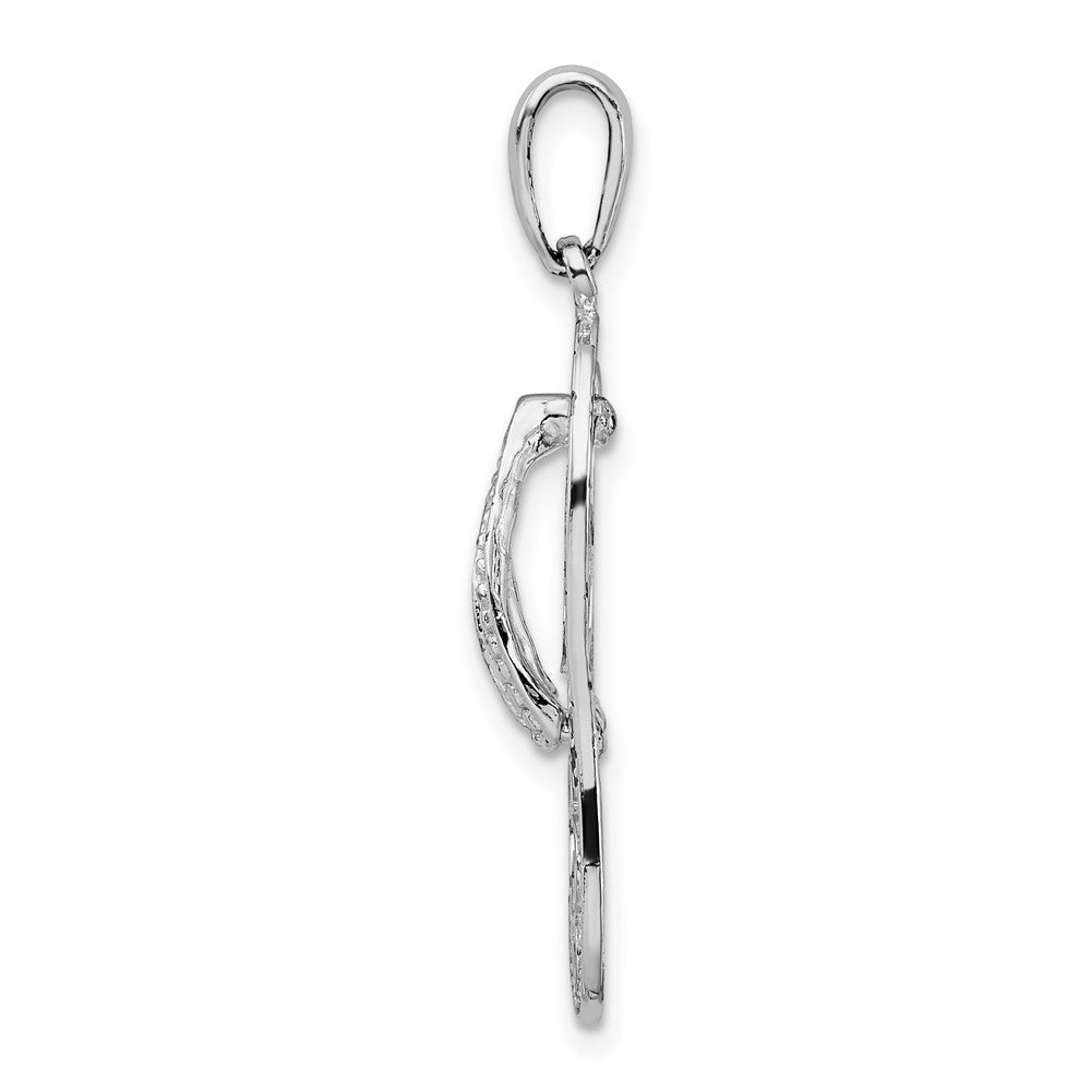 FJC Finejewelers 925 Sterling Silver Rhodium Plated Enameled LOVE Flip-flop Charm 33 x 10 mm