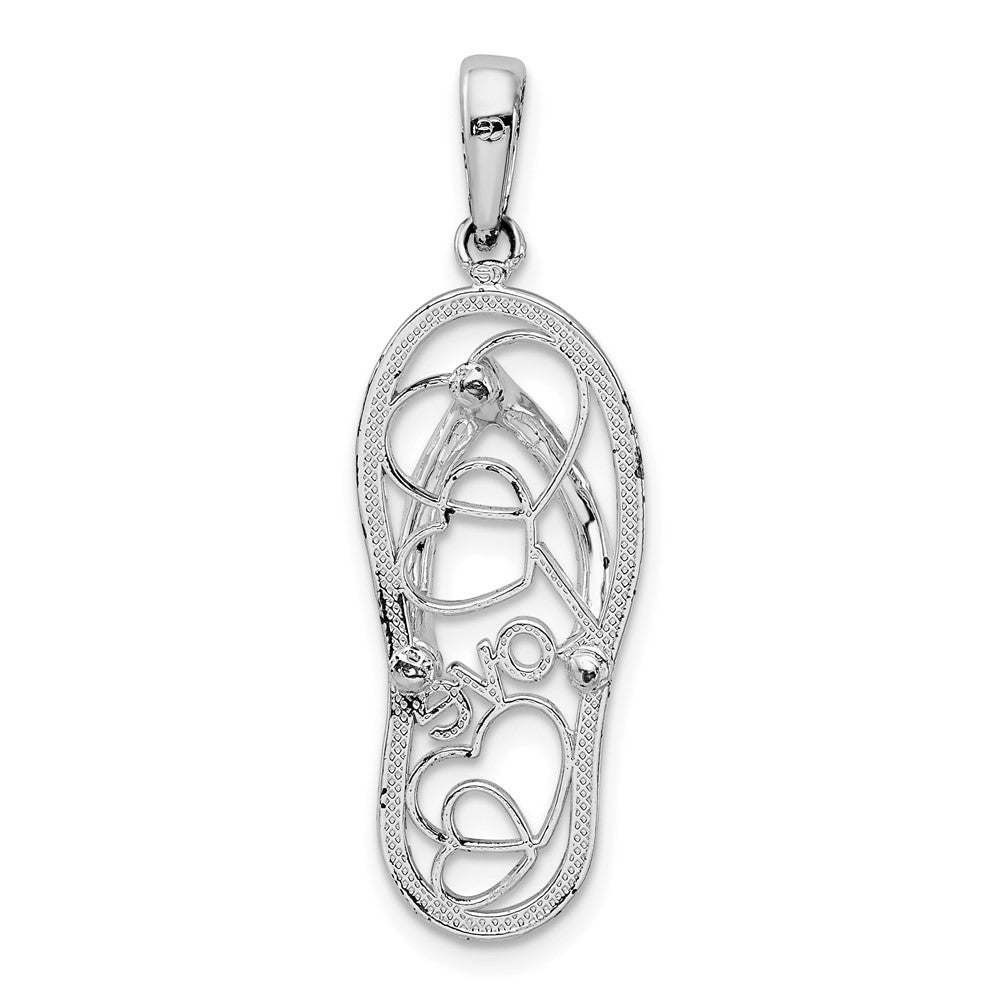 FJC Finejewelers 925 Sterling Silver Rhodium Plated Enameled LOVE Flip-flop Charm 33 x 10 mm