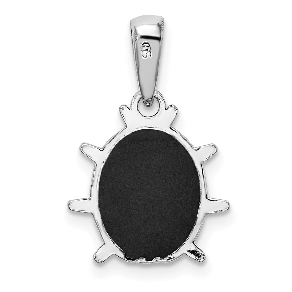 FJC Finejewelers 925 Sterling Silver Rhodium Plated Polished 3D Enameled Ladybug Charm