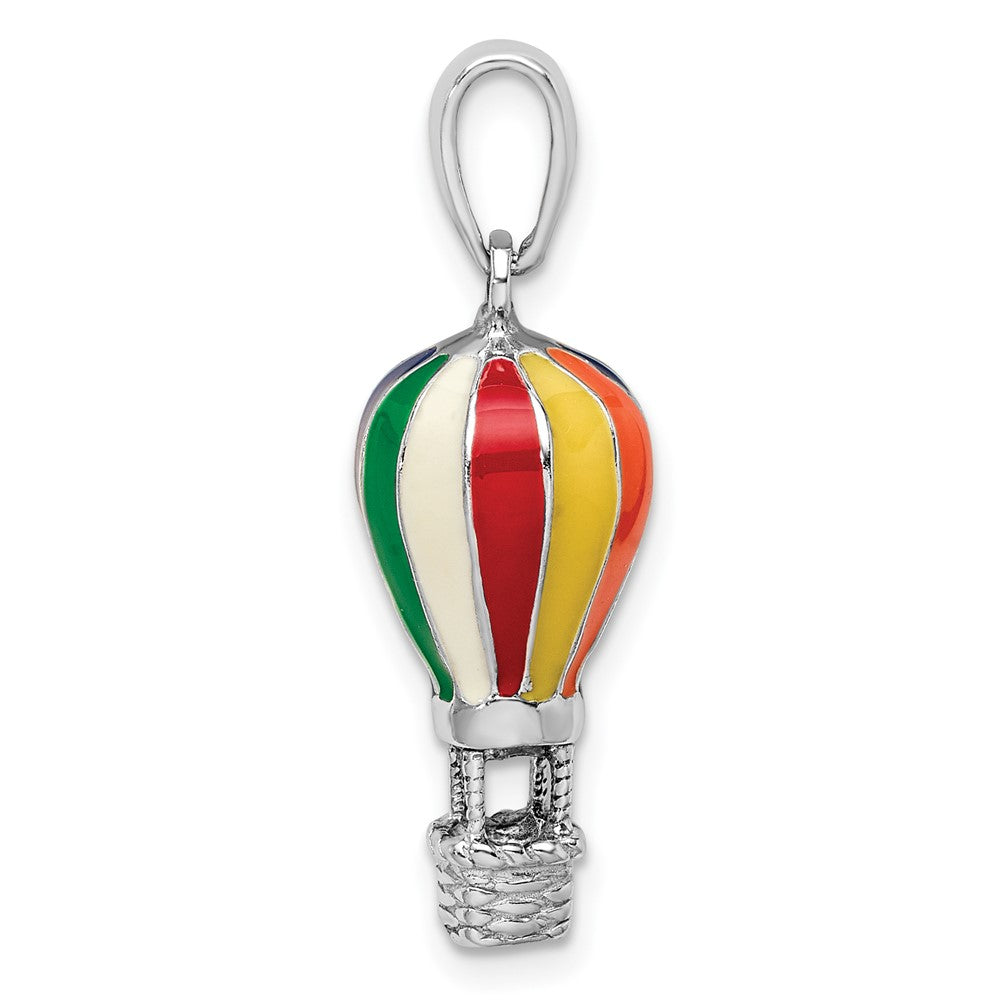 FJC Finejewelers 925 Sterling Silver Rhodium Plated 3D Enameled Hot Air Balloon Charm 10 mm