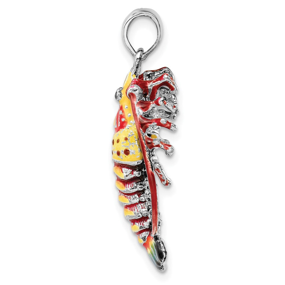 FJC Finejewelers 925 Sterling Silver Rhodium Plated Polished Enamel Florida Lobster Charm 31 x 15 mm