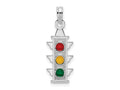 FJC Finejewelers 925 Sterling Silver Rhodium Plated Polished Enameled Traffic Light Charm 8 mm