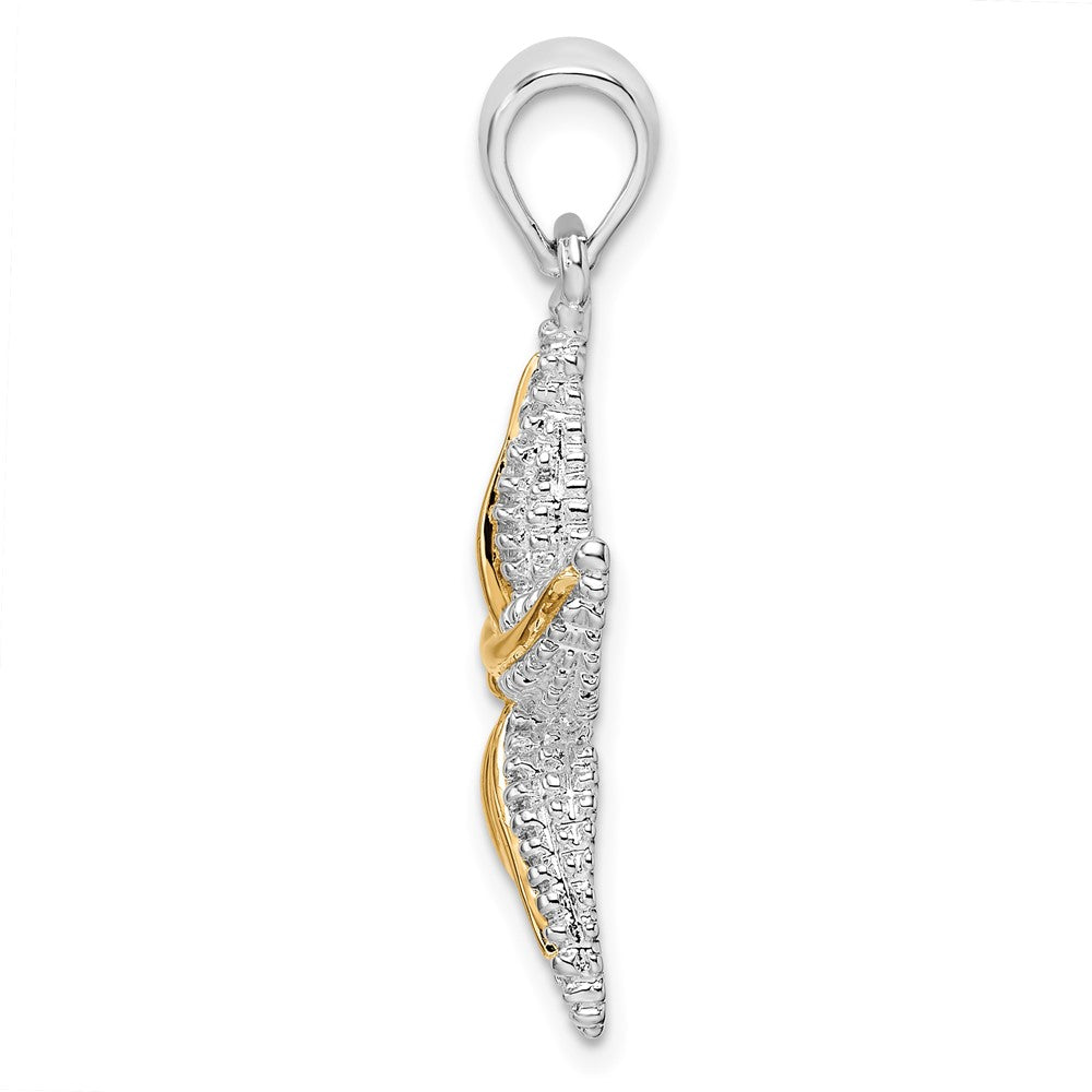 FJC Finejewelers 925 Silver and 14k Yellow Gold  Polished Starfish with Accent Charm 31 x 20 mm