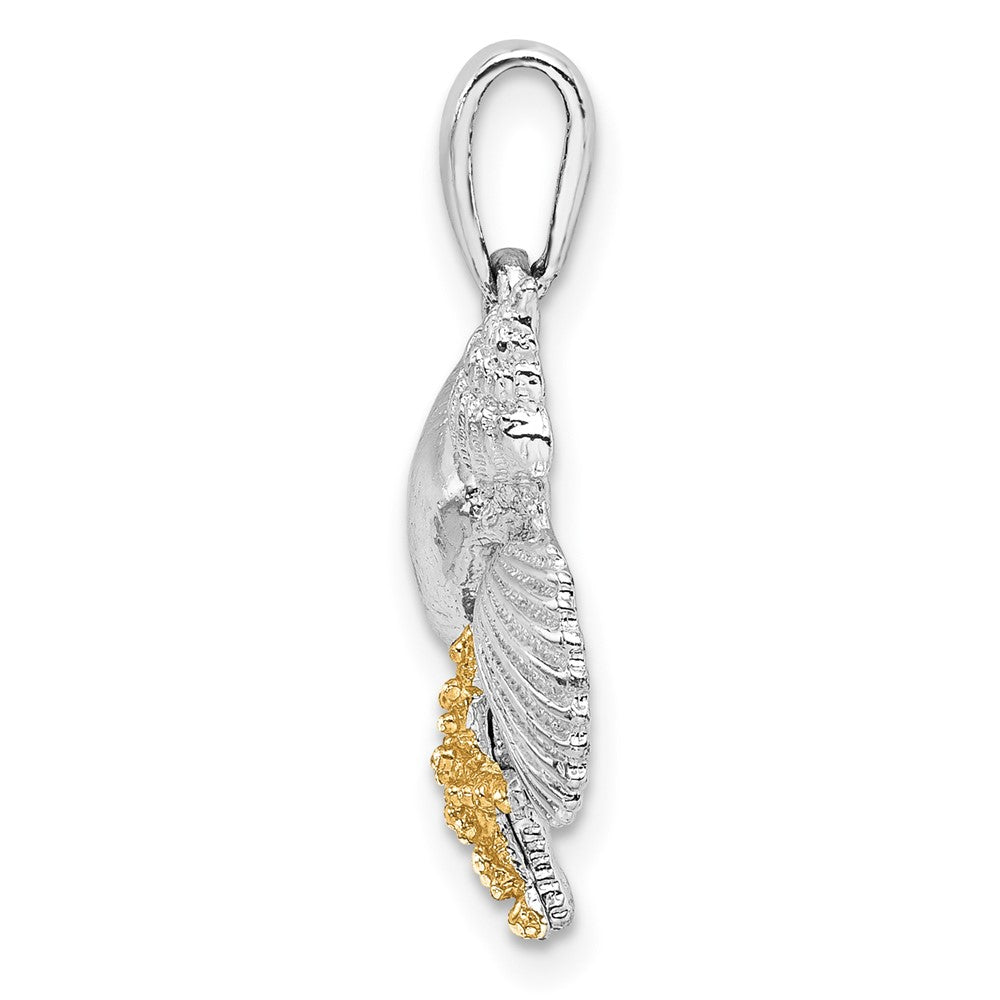 FJC Finejewelers 925 Silver and 14k Yellow Gold  Polished Shells with Starfish Charm 23 x 15 mm