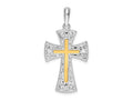 FJC Finejewelers 925 Silver Polished Fancy Cross with Accent Charm 19 mm