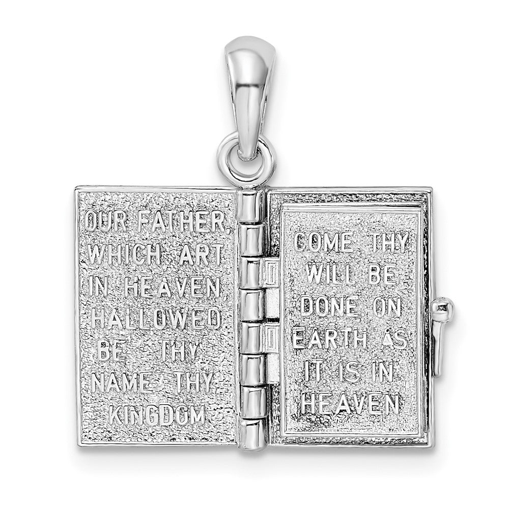 FJC Finejewelers 925 Silver and 14k Yellow Gold Accent Polished 3D Lords Prayer Holy Bible Charm