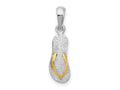 FJC Finejewelers 925 Silver and 14k Yellow Gold Accent  Textured 3D Flip-flop Charm 23 x 6 mm