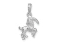 FJC Finejewelers 925 Sterling Silver Rhodium Plated Polished 3D Capricorn Zodiac Charm
