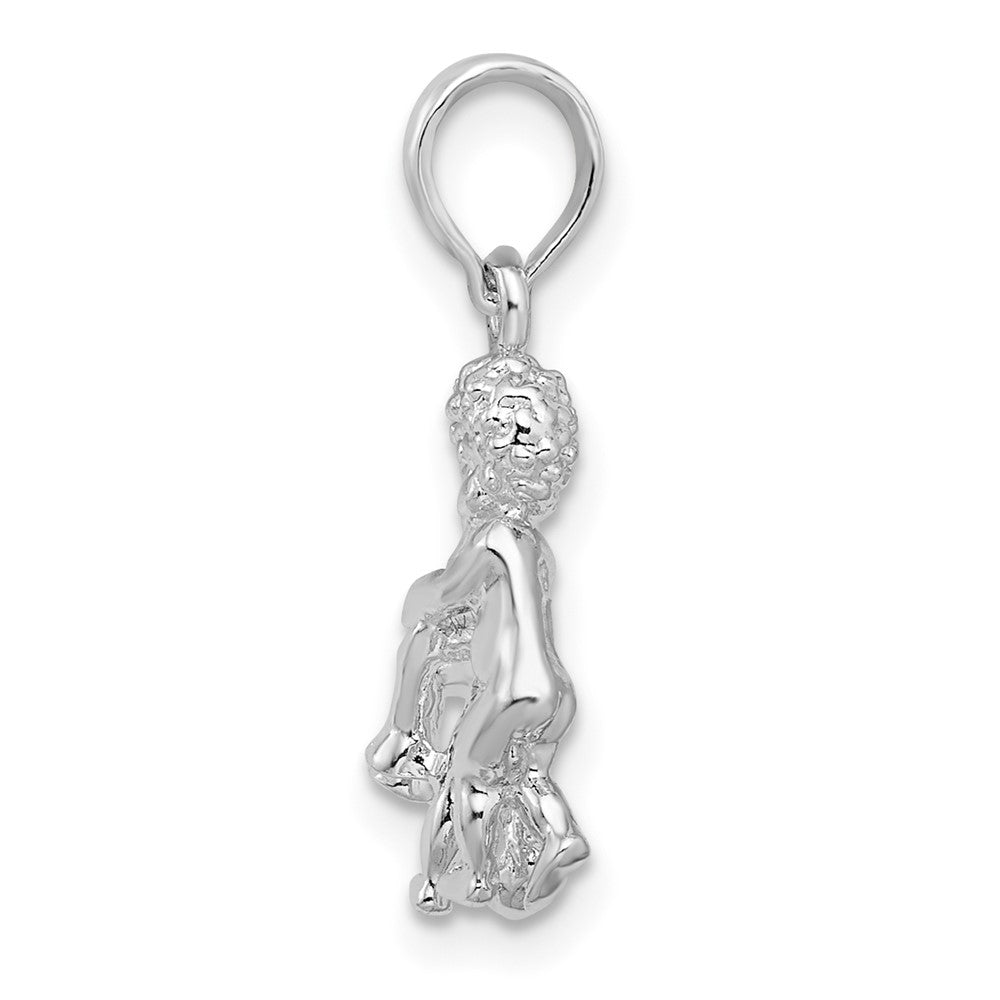 FJC Finejewelers 925 Sterling Silver Rhodium Plated Polished 3D Gemini Zodiac Charm