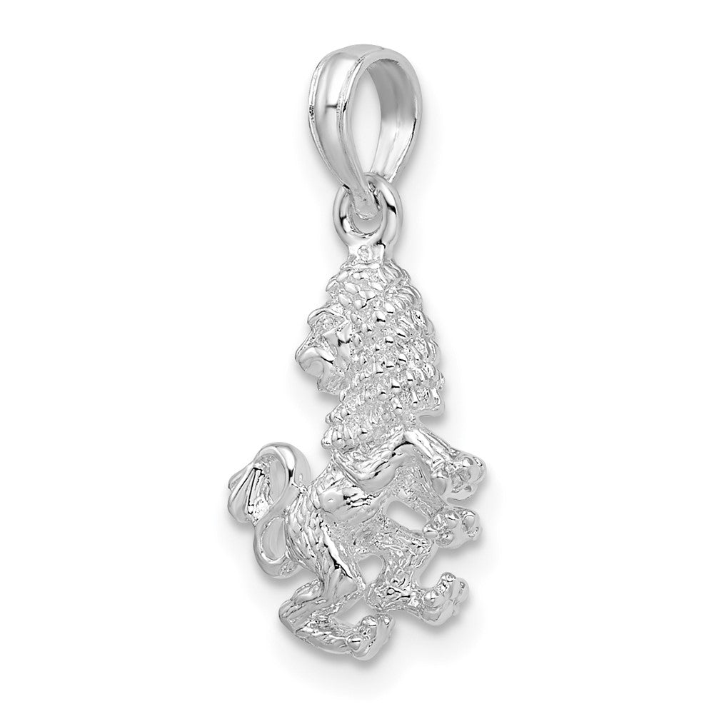 FJC Finejewelers 925 Sterling Silver Rhodium Plated Polished 3D Leo Zodiac Charm