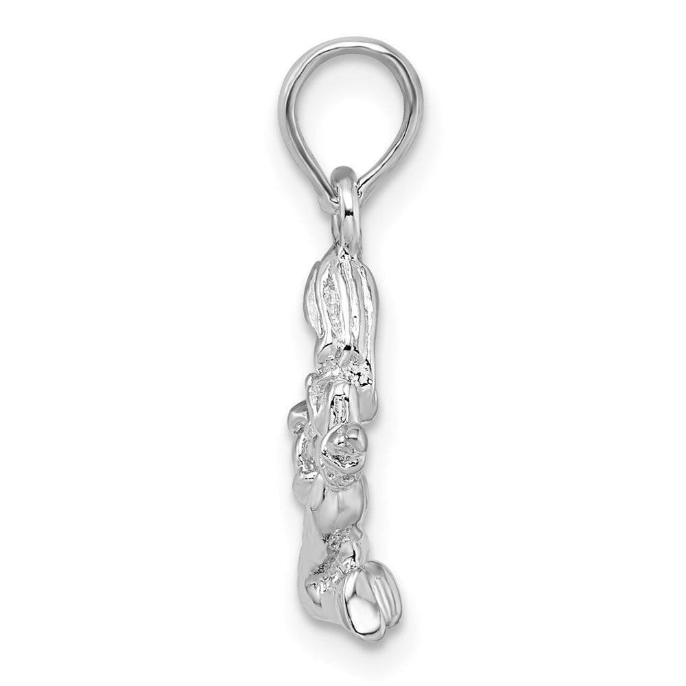 FJC Finejewelers 925 Sterling Silver Rhodium Plated Polished 3D Virgo Zodiac Charm