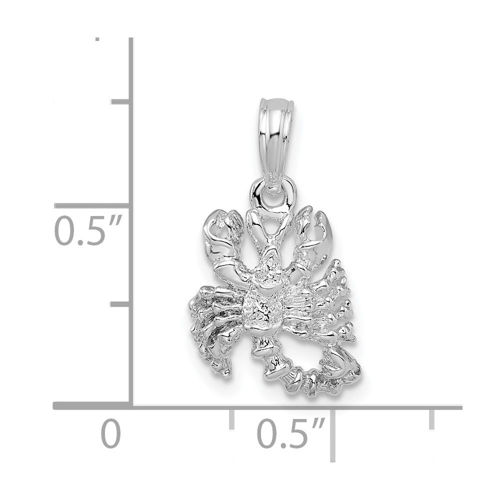 FJC Finejewelers 925 Sterling Silver Rhodium Plated Polished 3D Scorpio Zodiac Charm