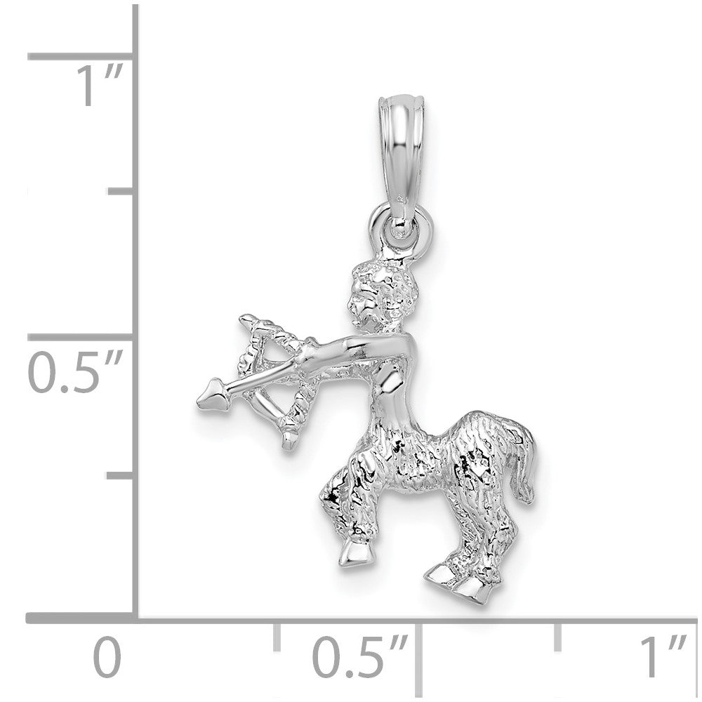 FJC Finejewelers 925 Sterling Silver Rhodium Plated Polished 3D Sagittarius Zodiac Charm