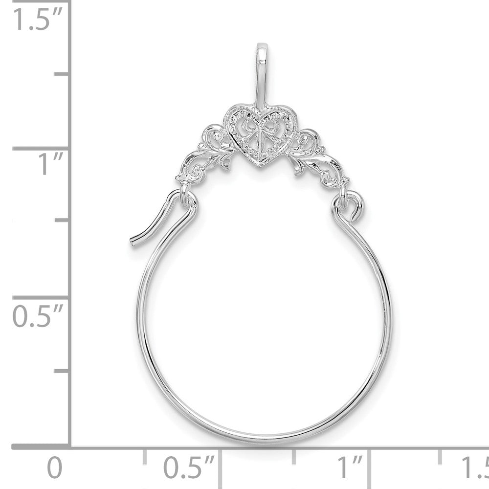 FJC Finejewelers 925 Sterling Silver Polished Heart with Scroll Charm Holder 28 mm