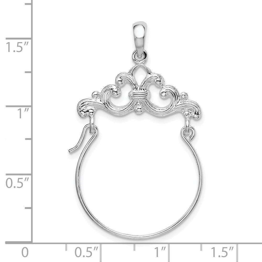 FJC Finejewelers 925 Sterling Silver Polished Scroll Design Charm Holder 34 mm