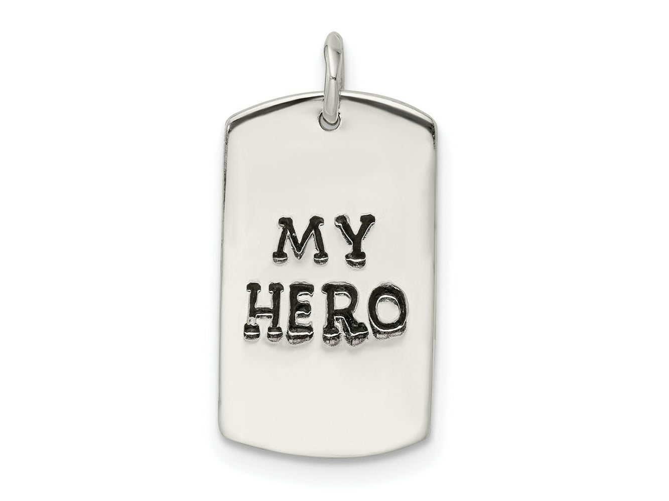 FJC Finejewelers 925 Sterling Silver Polished My Hero Dog Tag Charm 18 x 11 mm