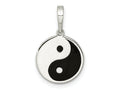 FJC Finejewelers 925 Sterling Silver Rhodium Plated Enameled Yin Yang Charm 21 x 12 mm