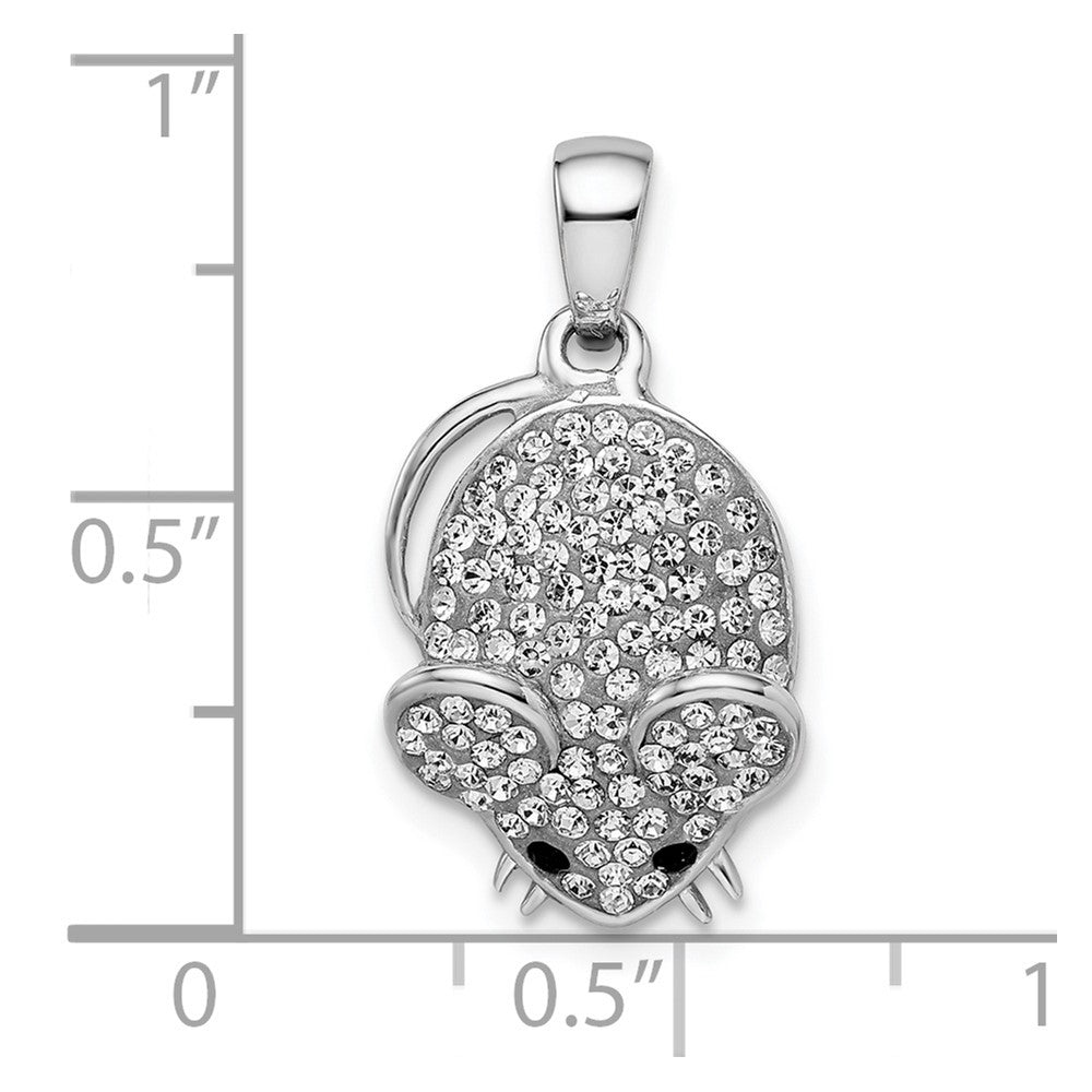 FJC Finejewelers 925 Sterling Silver Rhodium Plated Preciosa Crystal Mouse Charm 23 x 11 mm