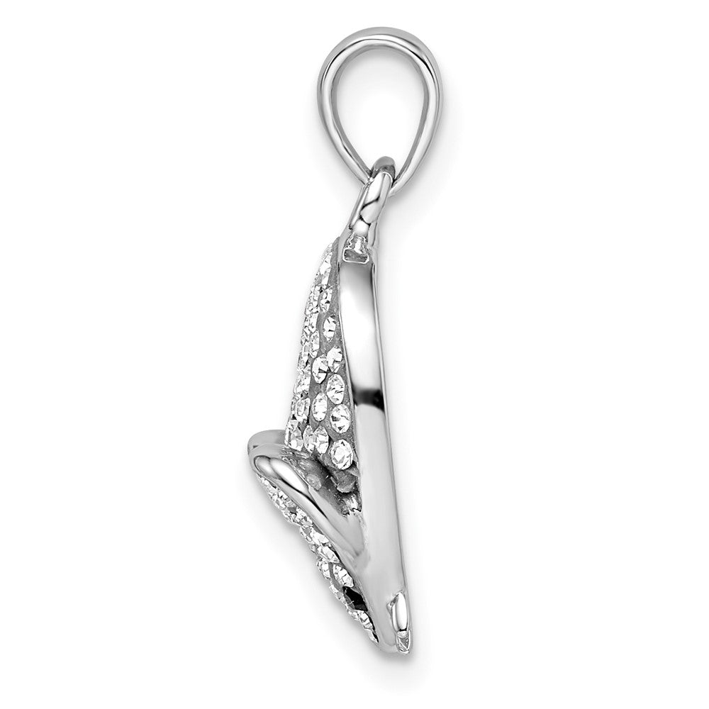 FJC Finejewelers 925 Sterling Silver Rhodium Plated Preciosa Crystal Mouse Charm 23 x 11 mm
