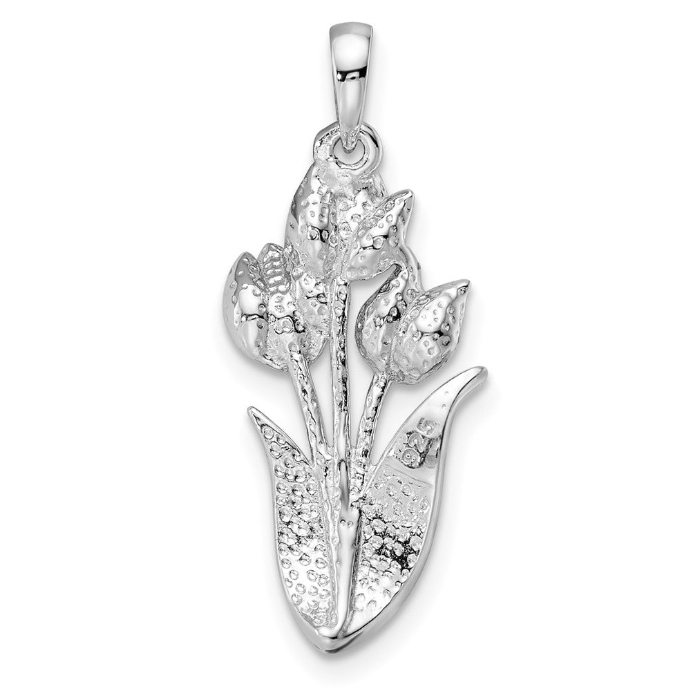 FJC Finejewelers 925 Sterling Silver Enameled Rhodium Plated Preciosa Crystal Tulips Charm 28 x 11 mm