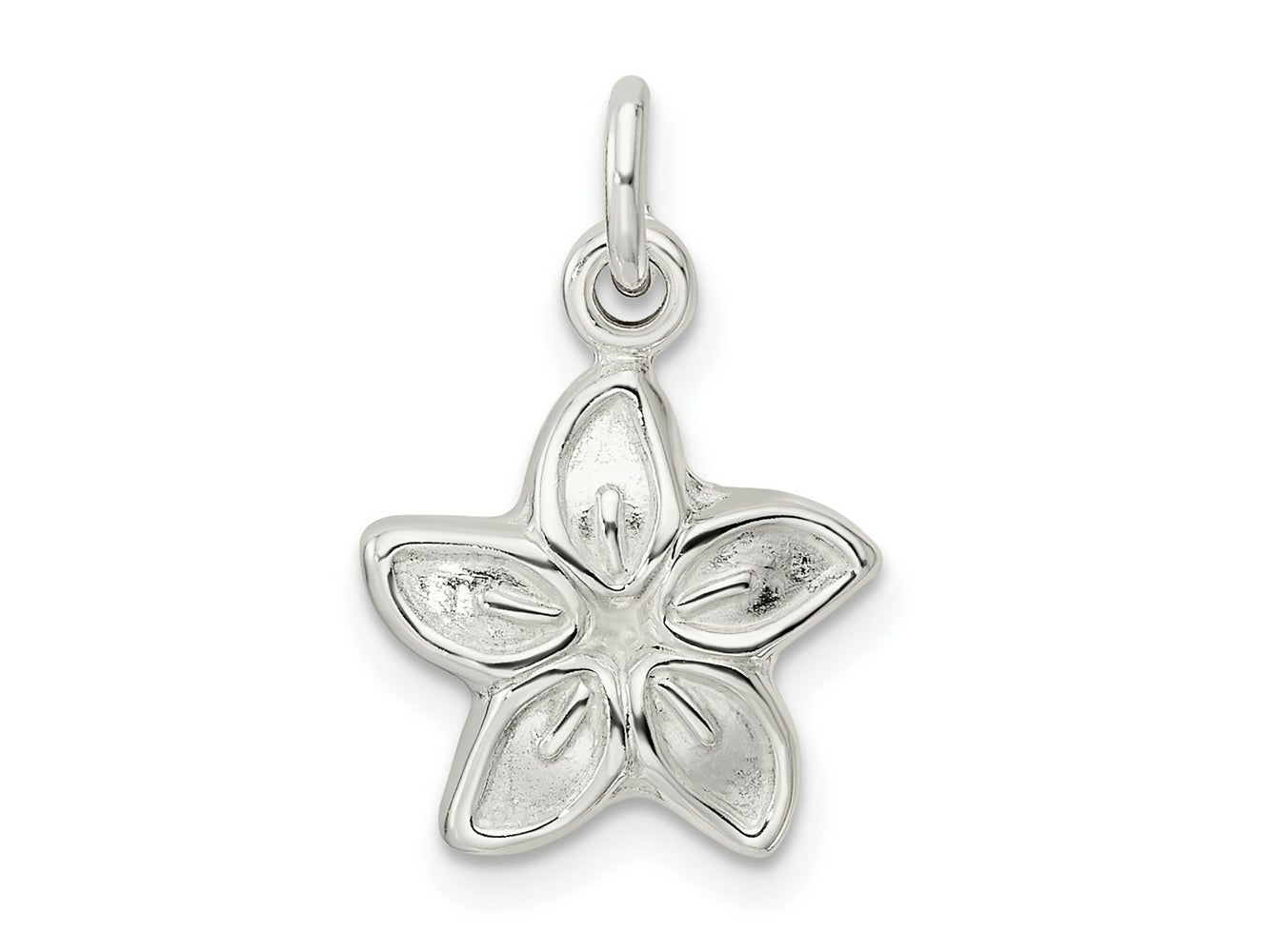 FJC Finejewelers 925 Sterling Silver Puffed Flower Charm 21 x 12 mm