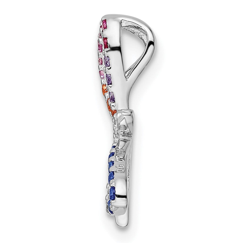 FJC Finejewelers 925 Sterling Silver Rhodium Plated Multicolor CZ Dragonfly Chain Slide 14 x 17 mm