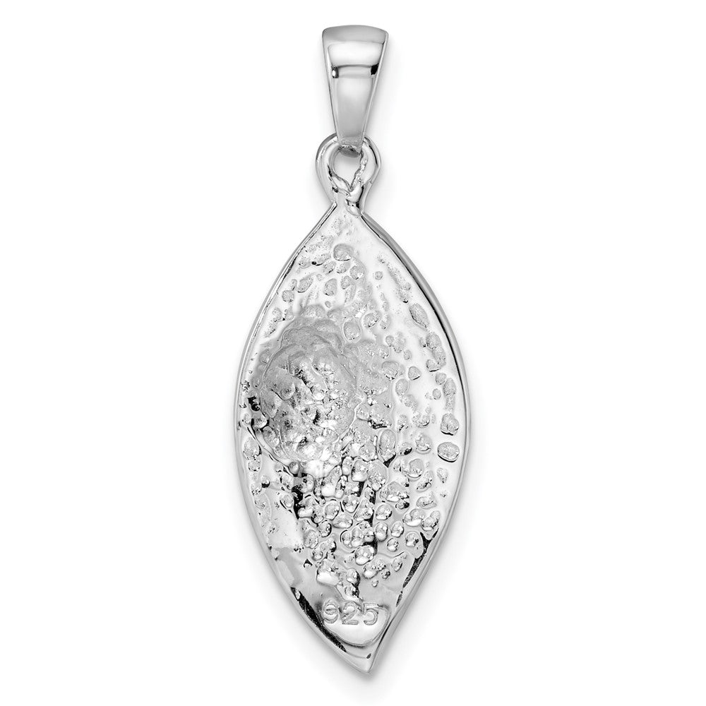 FJC Finejewelers 925 Sterling Silver Rhodium Plated Preciosa Crystal Leaf with Ladybug Charm 28 x 10 mm