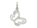 FJC Finejewelers 925 Sterling Silver Polished CZ Butterfly Charm 24 x 17 mm