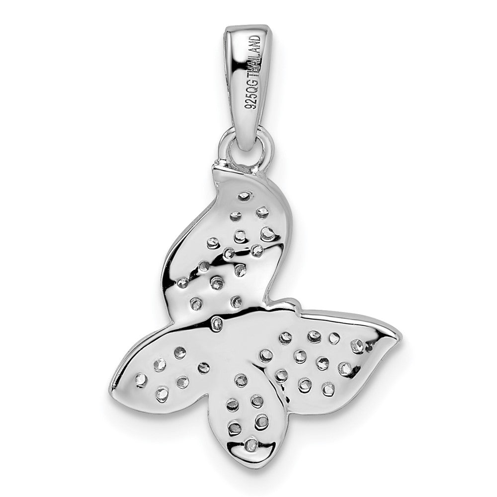 FJC Finejewelers 925 Sterling Silver Rhodium Plated CZ Butterfly Charm 22 x 14 mm
